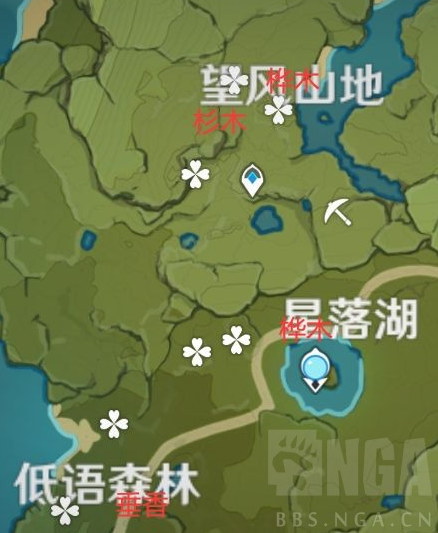 原神萃华木分布地区详细位置攻略(图2) 原神萃华木分布地区详细位置攻略(图2)